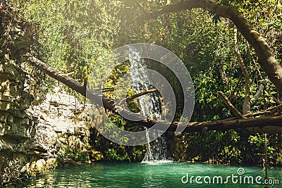 Adonis Baths Waterfalls in the Paphos, Cyprus. Stock Photo