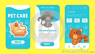 Adopt Friend Card with Funny Cat Domestic Pet Vector Template Vector Illustration