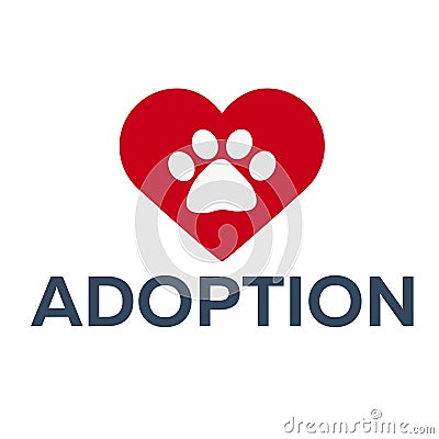 Adopt logo. Dont shop, adopt. Adoption concept. Vector illustration. Cartoon Illustration