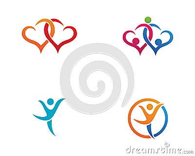 Adoption baby and community care Logo template vector icon Vector Illustration