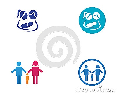Adoption baby and community care Logo template vector icon Vector Illustration