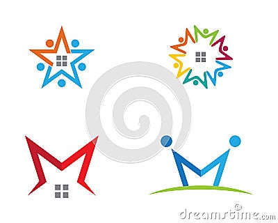 Adoption and community care Logo template Vector Illustration