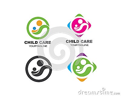 Adoption,community and social care Logo template vecto Vector Illustration