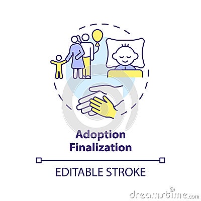 Adoption finalization multi color concept icon Vector Illustration