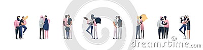 Non traditional family homosexual couples Vector Illustration