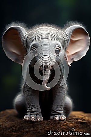 Adorable african baby elephant with big ears Stock Photo