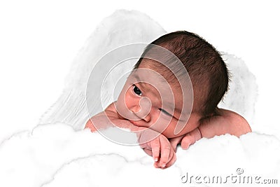 Adorable Baby Girl Butterfly Stock Photo