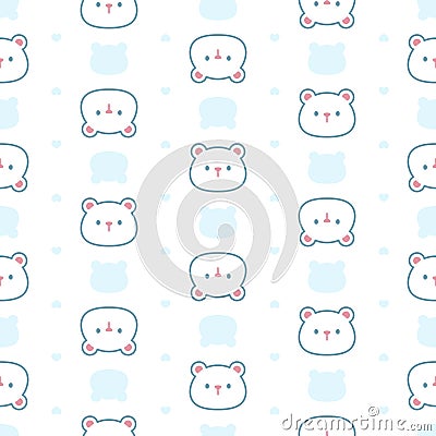 Adorable bear seamless pattern background Vector Illustration