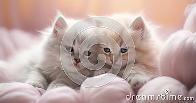 The adorable and charming moments of kittens, melting hearts with their cuteness. Generative AI Stock Photo