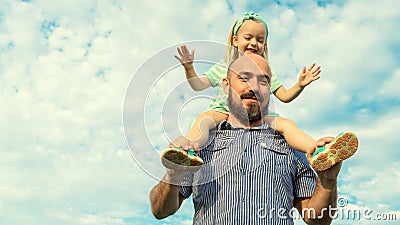 Adorable daughter and father portrait, happy family concept Stock Photo