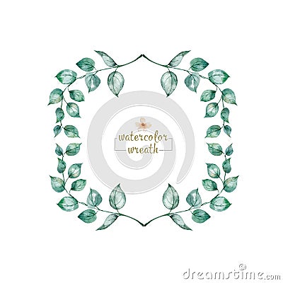 Adorable floral frames. Cute collection of wreaths made of hand drawn leaves and flowers. Vintage set for invitations Stock Photo