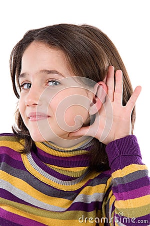 Adorable girl hearing Stock Photo