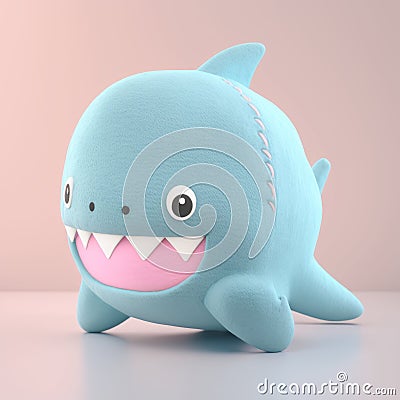 Cute Squishy Shark Plush Toy Cartoon Illustration