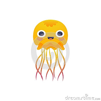 Adorable jellyfish character Cartoon Illustration