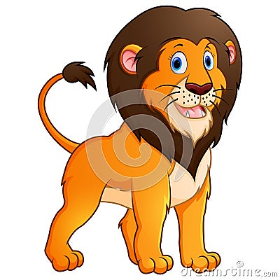 Adorable lion cartoon Vector Illustration