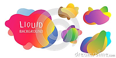 Adorable liquid backgrounds set Cartoon Illustration