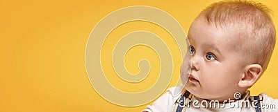 Adorable little baby boy posing. Stock Photo