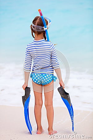 Adorable little girl at beach Stock Photo