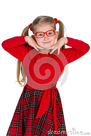 Adorable little girl in glassess Stock Photo