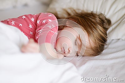 Adorable little girl sleeping Stock Photo