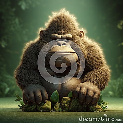 Adorable Little King Kong Animation Stock Photo