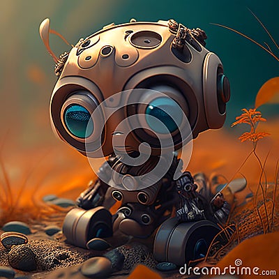 adorable mini robot Stock Photo