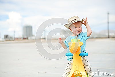 Adorable one year old boy Stock Photo