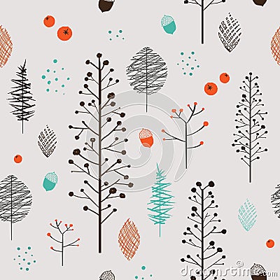 Adorable plant seamless pattern Vector Illustration