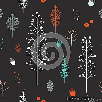 Adorable plant seamless pattern Vector Illustration