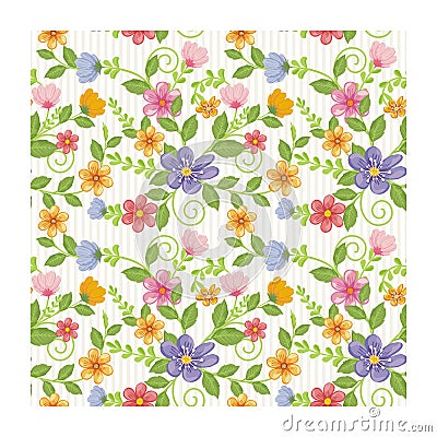 Adorable seamless Flowers - Floral pattern Design Vector Illustration