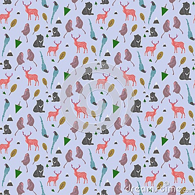 Adorable Taiwan endemic species seamless background Vector Illustration