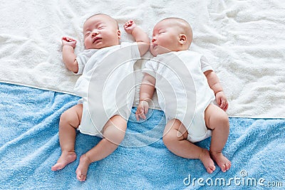 Adorable twin baby Stock Photo