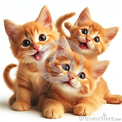 adorable young orange kittens Stock Photo