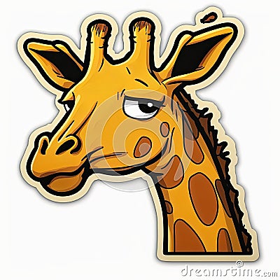 Fictional Giraffe Sticker Design Made with High-Quality Generative AI Stock Photo