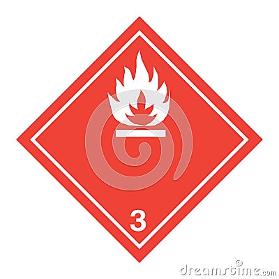 ADR pictogram for flammable liquids Cartoon Illustration