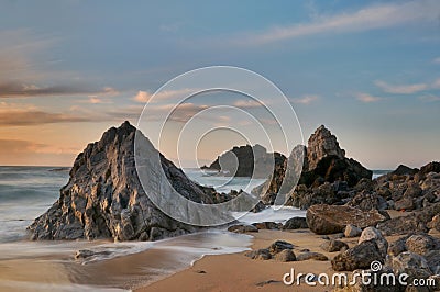 Adraga beach Stock Photo