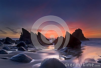 Adraga beach Stock Photo