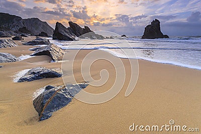 Adraga beach Stock Photo