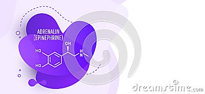 Adrenaline adrenalin, epinephrine molecule Vector Illustration