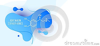 Adrenaline adrenalin, epinephrine molecule Vector Illustration