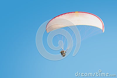 Adrenaline impressions and freedom emotions paragliding extremal sport Stock Photo