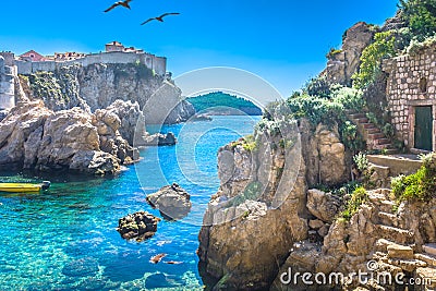 Adriatic bay in Dubrovnik, Croatia. Stock Photo