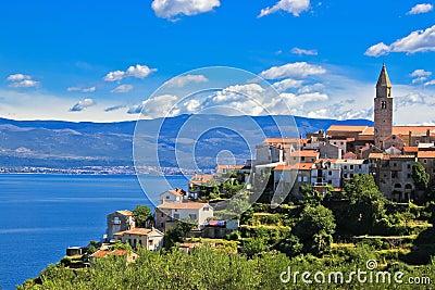 Adriatic Town of Vrbnik , Island of Krk Stock Photo