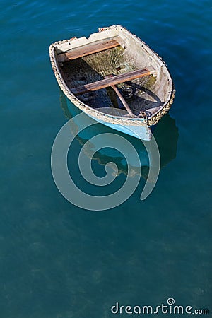 Adrift Rowing Boat Stock Photo