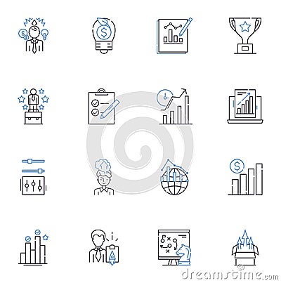 Adroitness line icons collection. Agility, Skill, Dexterity, Tact, Finesse, Proficiency, Expertise vector and linear Vector Illustration