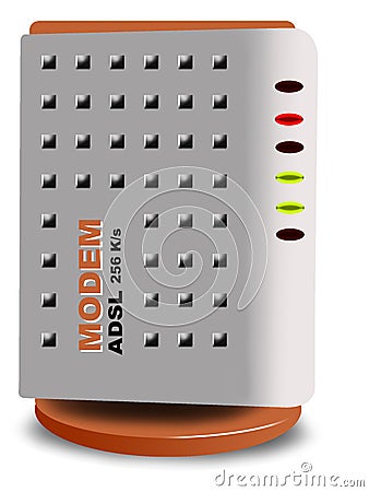 ADSL Modem Cartoon Illustration