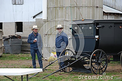 Adult Amish male sticking tongue out Editorial Stock Photo