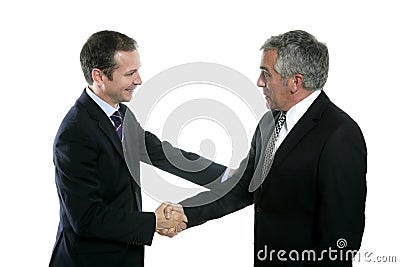 Adult businessman handshake expertise portrait Stock Photo