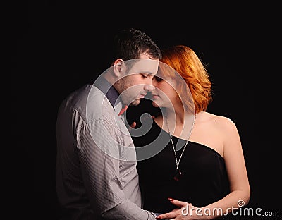 adult couple standing Stock Photo