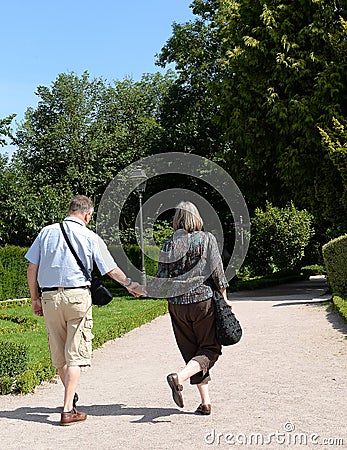 Adult couple walking Stock Photo